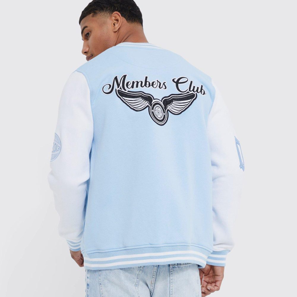 Members Club Applique Varsity Jacket - Image 2