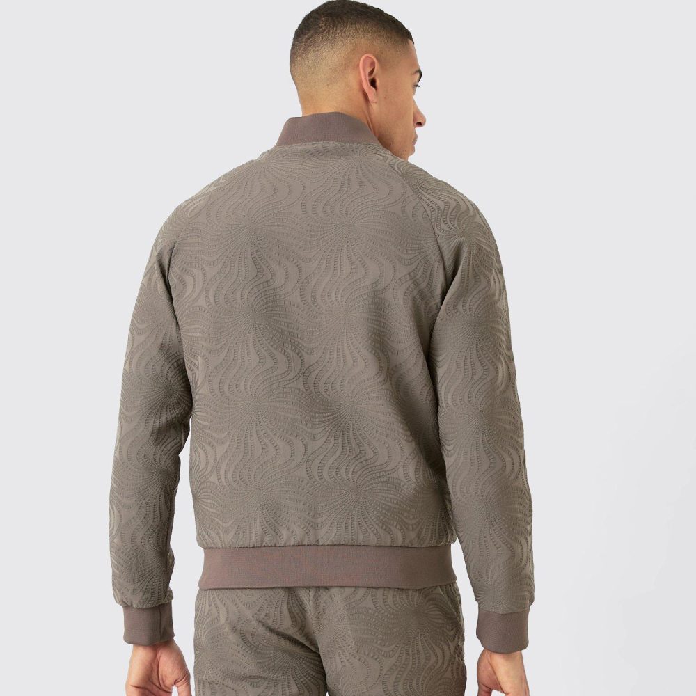 Textured Regular Fit Tailored Bomber Jacket - Image 2